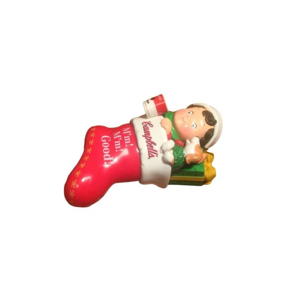 VERY CUTE! Campbell's Soup Christmas Ornament 2001 Kid In Stocking Collectible - Picture 3 of 14